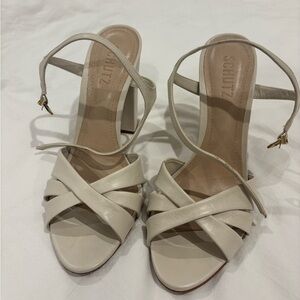 SCHUTZ Women's Beige Strappy Heels